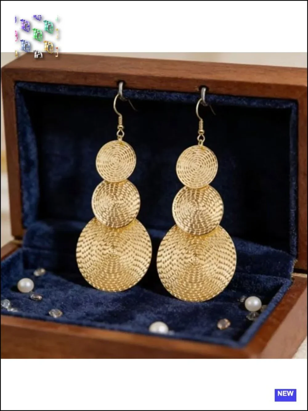 Handmade Vintage Geometric Double Circle Dangle Earrings Statement Jewelry